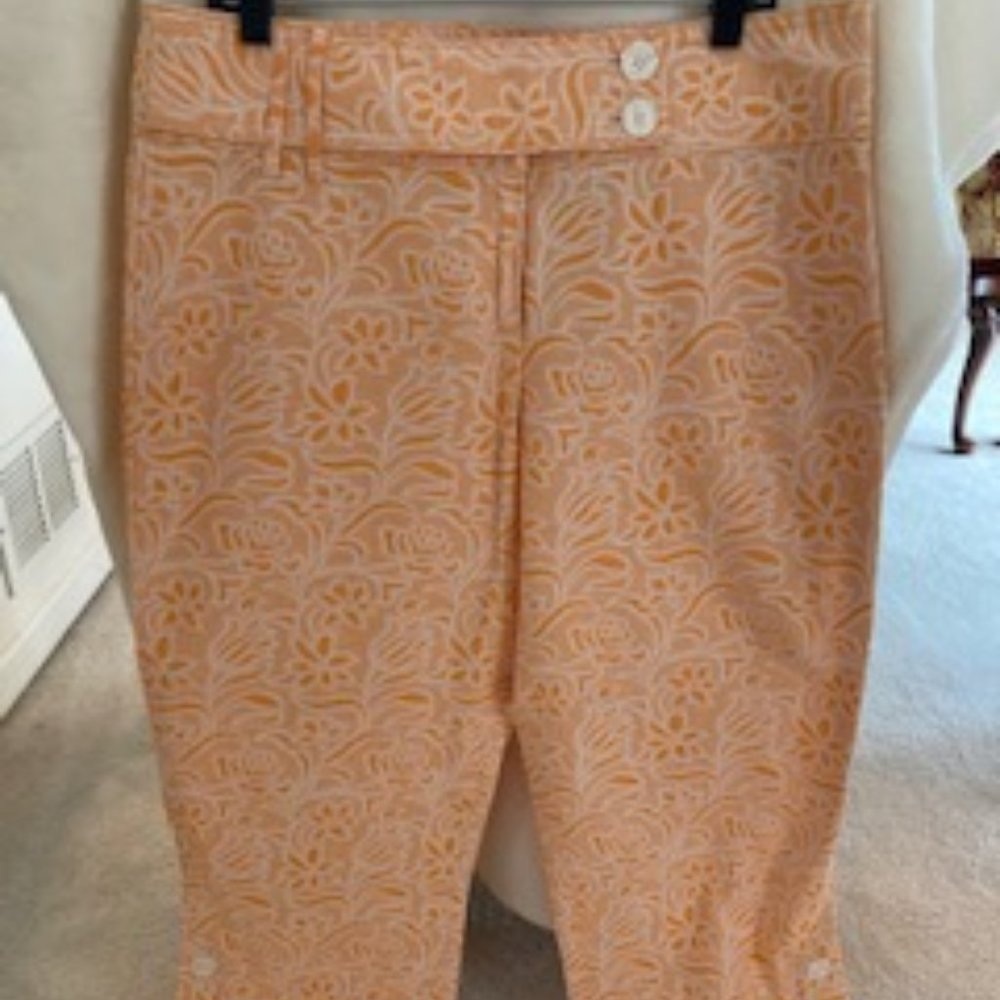 Etcetera Wide Leg Orange & White Women's Pants